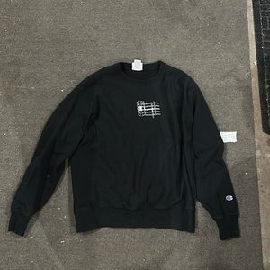 Large black champion crew neck